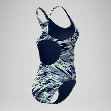 Women's Hyperboom Printed Medalist Swimsuit Green