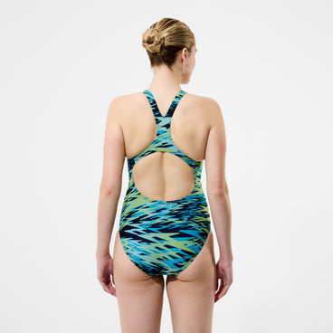 Women's Hyperboom Printed Medalist Swimsuit Green