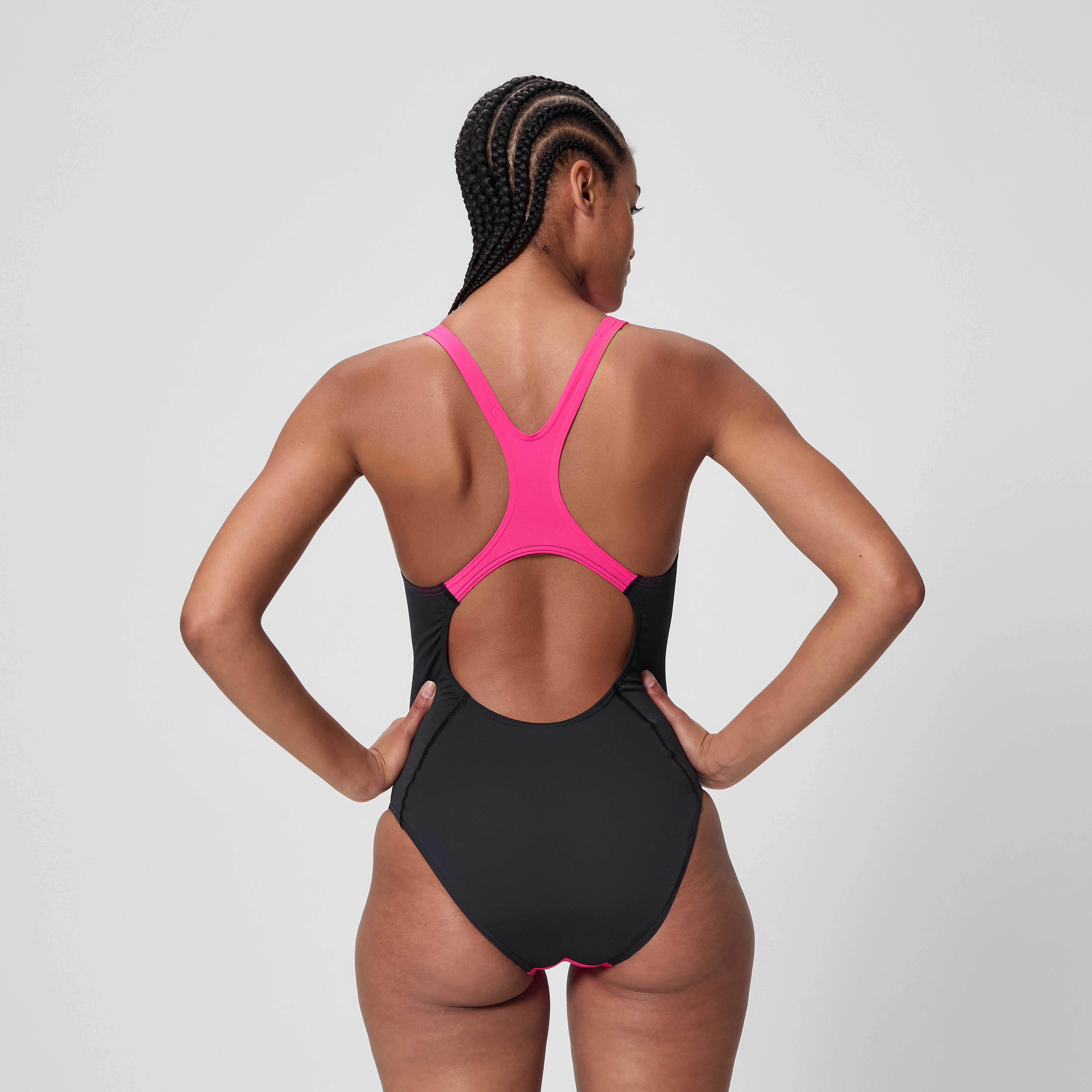 Women's Medalist Solid Splice One Piece Pink/Black | Speedo