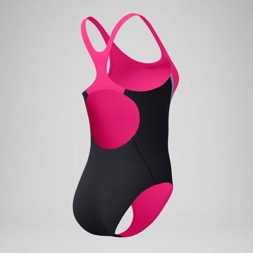 Women's Medalist Solid Splice Swimsuit Pink