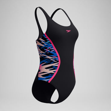 Women's Hyperboom Splice Muscleback Swimsuit Black/Pink
