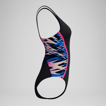 Women's Hyperboom Splice Muscleback Swimsuit Black/Pink