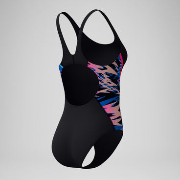 Women's Hyperboom Splice Muscleback Swimsuit Black/Pink