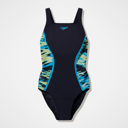 Women's Hyperboom Splice Muscleback One Piece Black/Turquoise