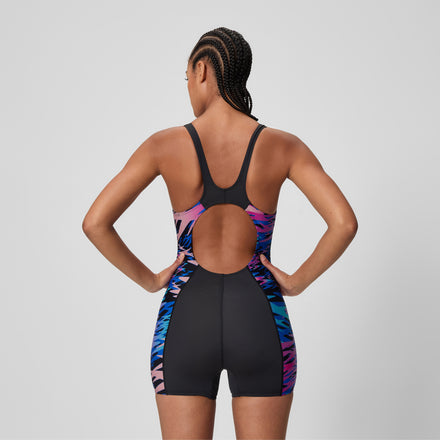 Women's Hyperboom Splice Muscleback Legsuit Black/Pink
