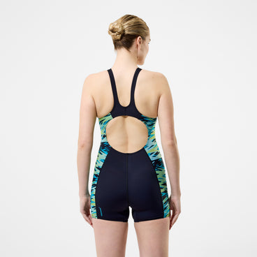 Women's Hyperboom Splice Muscleback Legsuit Black/Turquoise