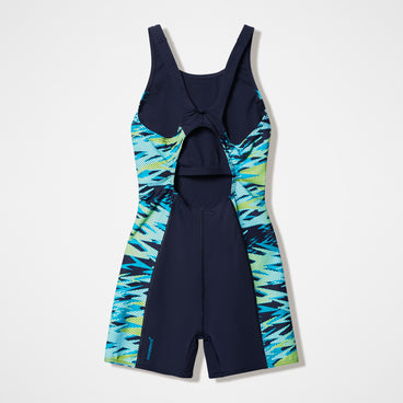 Women's Hyperboom Splice Muscleback Legsuit Black/Turquoise