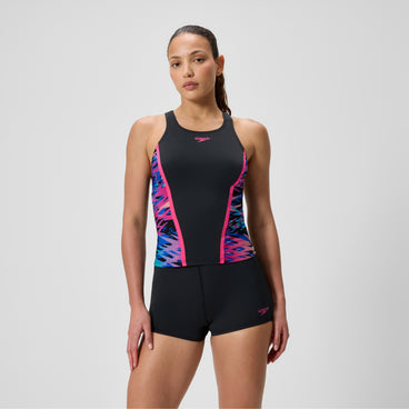 Women's Hyperboom Splice Tankini Set Black/Pink