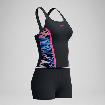 Women's Hyperboom Splice Tankini Set Black/Pink