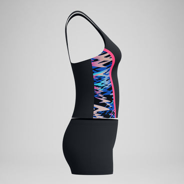Women's Hyperboom Splice Tankini Set Black/Pink