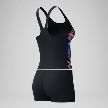 Women's Hyperboom Splice Tankini Set Black/Pink