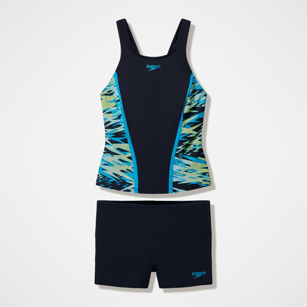 Women's Hyperboom Splice Tankini Set Black/Turquoise