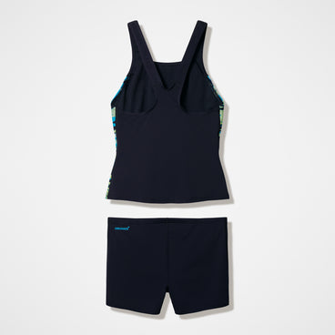 Women's Hyperboom Splice Tankini Set Black/Turquoise