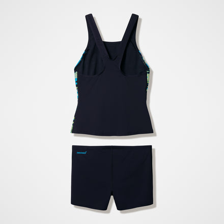 Women's Hyperboom Splice Tankini Set Black/Turquoise
