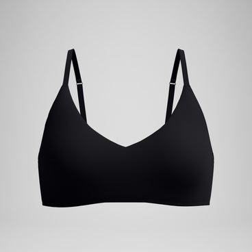 Women's Solid Triangle Bikini Top Black