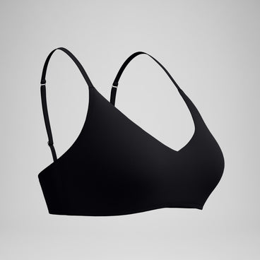 Women's Solid Triangle Bikini Top Black
