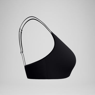 Women's Solid Triangle Bikini Top Black