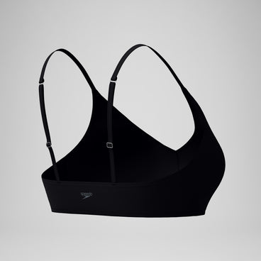 Women's Solid Triangle Bikini Top Black