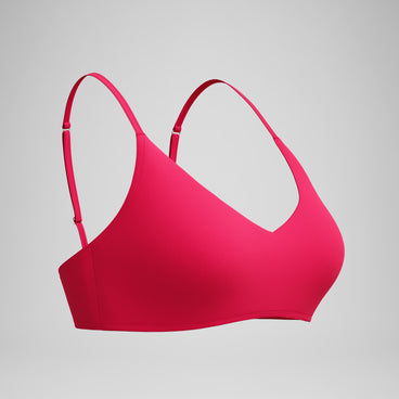 Women's Solid Triangle Bikini Top Ruby