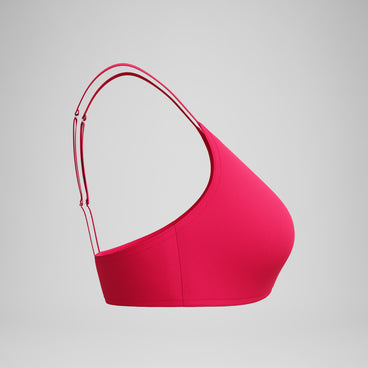 Women's Solid Triangle Bikini Top Ruby