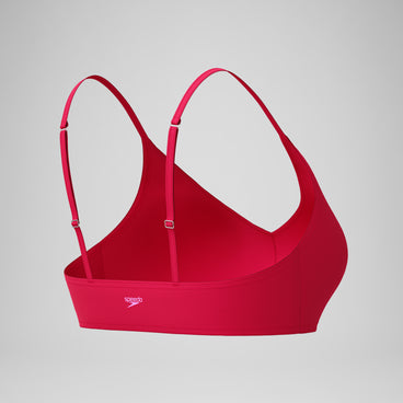 Women's Solid Triangle Bikini Top Ruby
