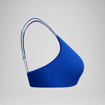 Women's Solid Triangle Bikini Top Blue