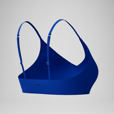 Women's Solid Triangle Bikini Top Blue