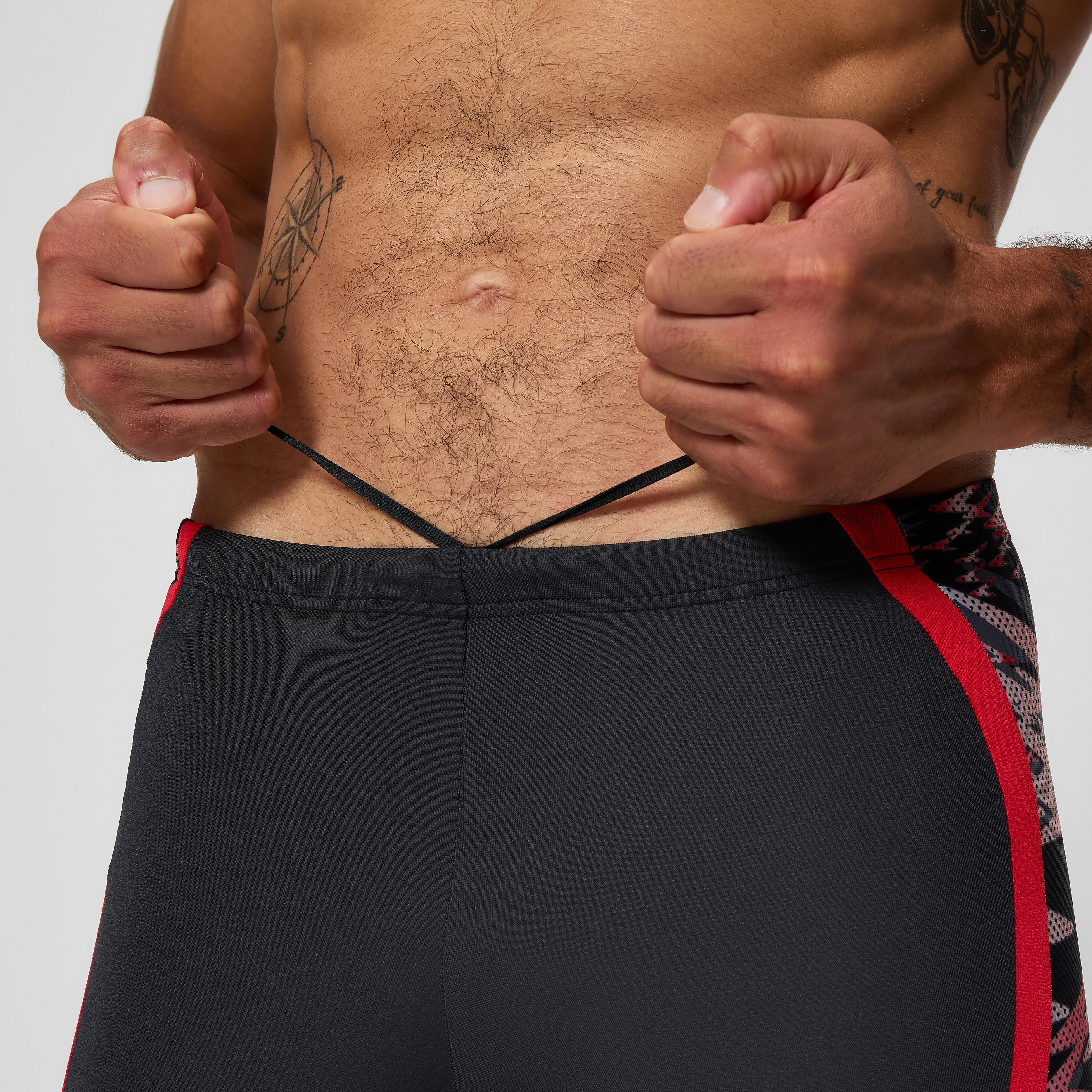 Men's Hyperboom Splice Mid Jammer Black/Red | Speedo
