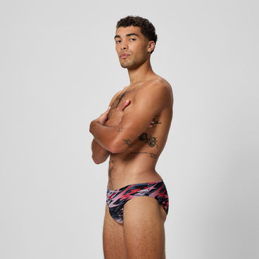 Men's Hyperboom Printed Brief Black/Red