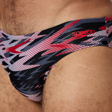 Men's Hyperboom Printed Brief Black/Red