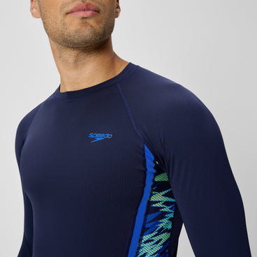 Men's Hyperboom Splice Long Sleeve Rashguard Navy