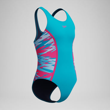 Girls Hyperboom Splice Muscleback Swimsuit Blue/Pink