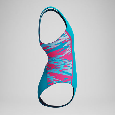 Girls Hyperboom Splice Muscleback Swimsuit Blue/Pink