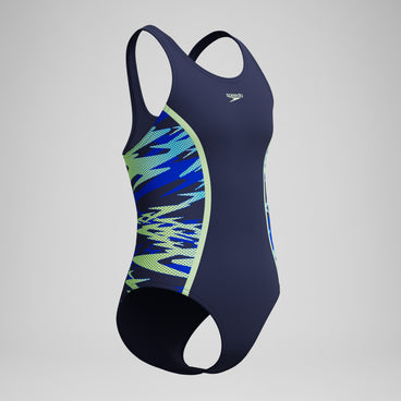 Girls Hyperboom Splice Muscleback Swimsuit Navy/Blue