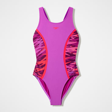 Girls Hyperboom Splice Muscleback Swimsuit Pink