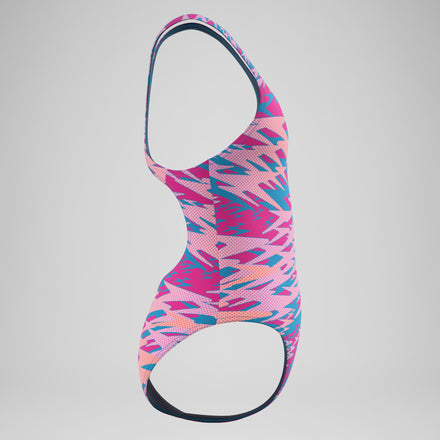 Girls Hyperboom Printed Medalist Swimsuit Blue/Pink