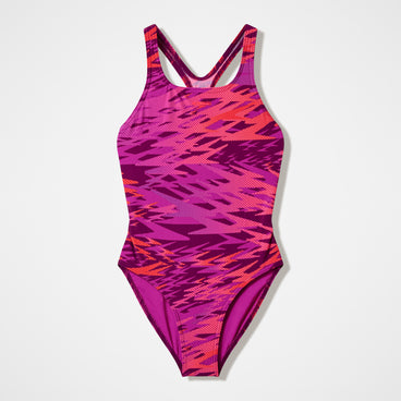 Girls Hyperboom Printed Medalist Swimsuit Pink