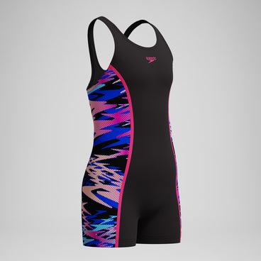 Girls Hyperboom Splice Muscleback Legsuit Black/Pink
