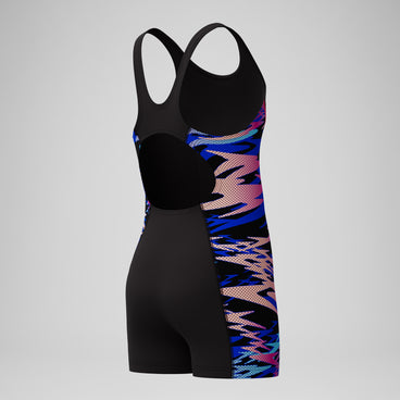 Girls Hyperboom Splice Muscleback Legsuit Black/Pink