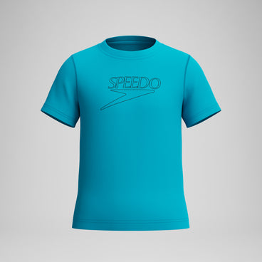 Junior Classic Logo Short Sleeve Rashguard Blue