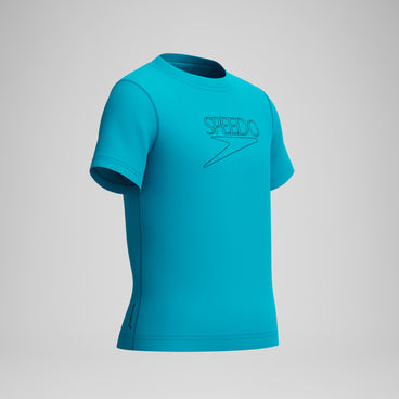 Junior Classic Logo Short Sleeve Rashguard Blue