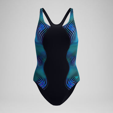 Women's Medalist Printed Medalist Swimsuit Black/Blue