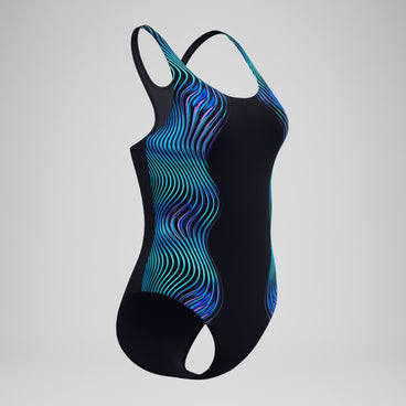 Women's Medalist Printed Medalist Swimsuit Black/Blue