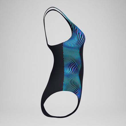 Women's Medalist Printed Medalist Swimsuit Black/Blue
