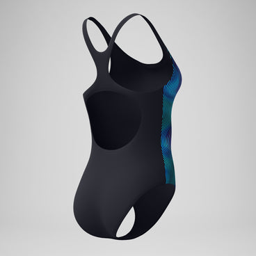 Women's Medalist Printed Medalist Swimsuit Black/Blue