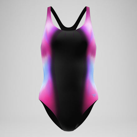 Women's Printed Medalist Swimsuit Black/Pink