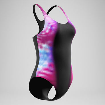 Women's Printed Medalist Swimsuit Black/Pink