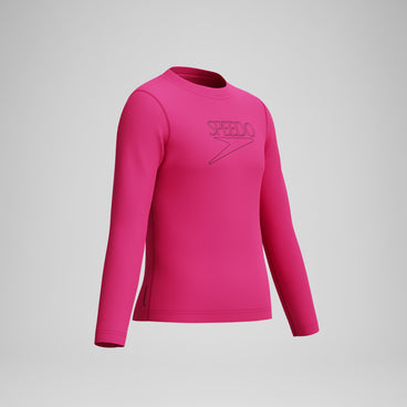 Junior Classic Logo Long Sleeve Rashguard Pink