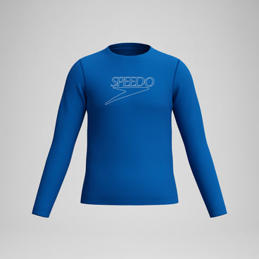Junior Classic Logo Long Sleeve Rashguard Blue