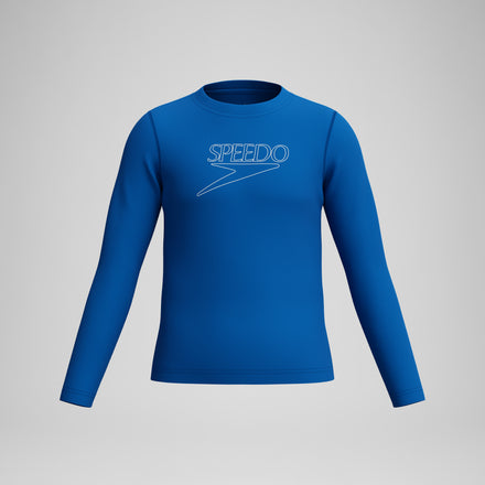 Junior Classic Logo Long Sleeve Rashguard Blue